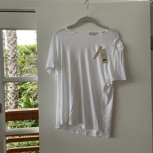 Vince Short-Sleeve, Boat-Neck T-Shirt in White,‎ Size XL, NWT